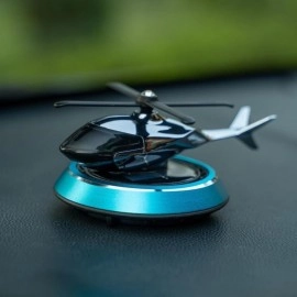 PROODOS Car Accessories Interior Solar Car Perfumes And Fresheners for Dashboard | Solar Helicopter Car Air Freshener (SILVER)