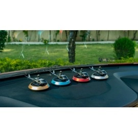 PROODOS Car Accessories Interior Solar Car Perfumes And Fresheners for Dashboard | Solar Helicopter Car Air Freshener (SILVER)