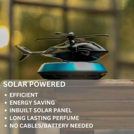 PROODOS Car Accessories Interior Solar Car Perfumes And Fresheners for Dashboard | Solar Helicopter Car Air Freshener (SILVER)