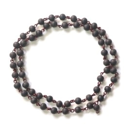 ShivaRatna Karungali Malai with Goverment Lab Certificate Made in Copper Wire 54+1 Beads (8mm Beads Size) Ebony Wood -  , Black