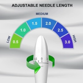 YBROY Derma Pen Stamp For men and Women | Microneedle Pen for Body & Hair & Beard Growth - Adjustable Microneedling Stamp For Skin - 0.5mm - 3mm Titanium Micro Needle Derma Stamp For Skin Care