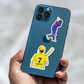 CodersParadise Vinyl Pack of 60 Cricket Stickers for Scrapbook, Laptop, Journal, Diary, Guitar, Mobile Phone - Waterproof Residue Free Sticker, self-adhesive, 3 inch