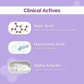 The Derma Co 1% Kojic Acid Lip Balm With Alpha Arbutin & Hyaluronic Acid - 4G (Pack Of 2) Treats Pigmentation|Lightens Dark Lips, Off White