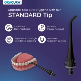 ORACURA Pack of 2 Black Standard Tip for OC150, OC001, OC100, OC010, OC200 & OC450 Water Flossers