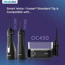ORACURA Pack of 2 Black Standard Tip for OC150, OC001, OC100, OC010, OC200 & OC450 Water Flossers