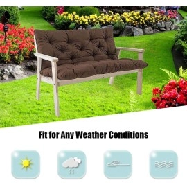 H B MSALA (DEVICE) Outside Benches Cushion with Backrest, Thicken Swing Cushions 2/3 Seater Replacement, Porch Swing Cushions Outdoor (40 x 48 inch, Grey)