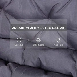 H B MSALA (DEVICE) Outside Benches Cushion with Backrest, Thicken Swing Cushions 2/3 Seater Replacement, Porch Swing Cushions Outdoor (40 x 48 inch, Grey)