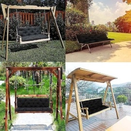 H B MSALA (DEVICE) Outside Benches Cushion with Backrest, Thicken Swing Cushions 2/3 Seater Replacement, Porch Swing Cushions Outdoor (40 x 48 inch, Grey)