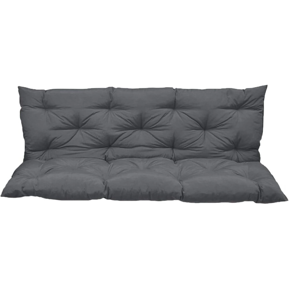 H B MSALA (DEVICE) Outside Benches Cushion with Backrest, Thicken Swing Cushions 2/3 Seater Replacement, Porch Swing Cushions Outdoor (40 x 60 inch, Grey)