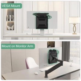 Mini PC Mount for HP Desktop Mini PC Wall VESA and Under Desk Mount for HP Pro Mini 260 400,HP ProDesk 400 405 600,HP EliteDesk 705 800 805,HP Elite Mini 600 800 Prodesk Mini Mount for Monitor Arm