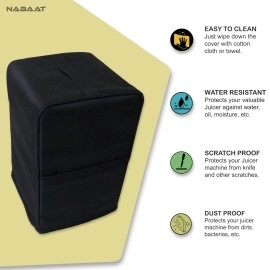 NABAAT Juicer Cover, Black, Standard Size (8X 10X 19) for Cold Press Juicers like Agaro/Kuving/Hestia