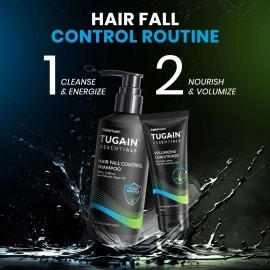 Tugain Essentials Hair Fall Control Shampoo | with Biotin, Caffeine and Argan Oil for Stronger & Thicker hair | For Men & Women - 200ml