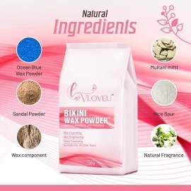 VLOVEU- Bikini Wax Powder for Women - 5 Minutes Painless Herbal Wax Powder for Hair Removal Easy to use at home, No chemicals - No Irritation, No Skin rashes for Women and Girls - Pack of 1 (120g)