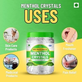 ARSHI A ALCAMY LIFE AAAL 100% Pure Menthol Crystals Food Grade And Edible/Freshness Sealed Pack (100 GRAM (JAR))