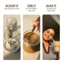 Cosmix No Nonsense Plant Protein - Organic Pea & Rice Isolate | Daily Vegan Protein Powder with Gut Friendly Superfoods | Complete Amino Acid Profile |24g Protein/Sachet |Vanilla Latte (Pack of 6)