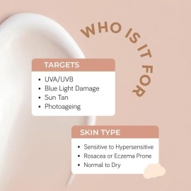 Moody SensiSoothe Mineral Brightening Sunscreen Serum with Ceramides & Rice | Sunscreen for All Skin Types with SPF 50 PA++++ | No White Cast, & Non-Comedogenic Sunscreen Dermatologist Tested-50ML