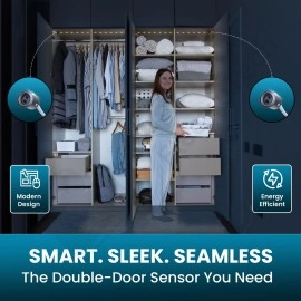 Blackt Electrotech BT02DC 12/24 DC IR Sensor for Single Door Cabinet, Closet, Wardrobe -Automatic Opening and Closing (DoubleDoor)