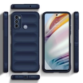 Mr. Case Liquid Silicone Case for Motorola Moto G40 Fusion | Motorola Moto G60 | Comfort Grip Soft Touch Matte TPU | - Blue