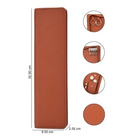 Essart Sarvika Collection PU Leather Key Pouch Wallet Holder for Men & Women - 32.50Cm Durable Bank Locker Keychain Case, Brown
