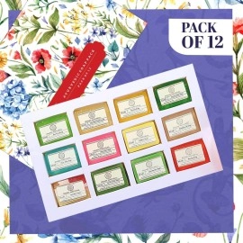 Khadi Natural Assorted Soap Kit | Natural Bathing Soap | Handmade Soap with Essential Oils | Moisturizing for Body | Suitable for All Skin Types | Set of 12, (12 x 25 g)