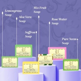 Khadi Natural Assorted Soap Kit | Natural Bathing Soap | Handmade Soap with Essential Oils | Moisturizing for Body | Suitable for All Skin Types | Set of 12, (12 x 25 g)