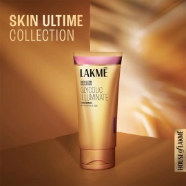 LAKM Glycolic Illuminate Facewash with Glycolic Acid | Glycolic Acid Face Wash for Exfoliating Dull Skin | Gentle Cleanser for Glowing Skin 100gm