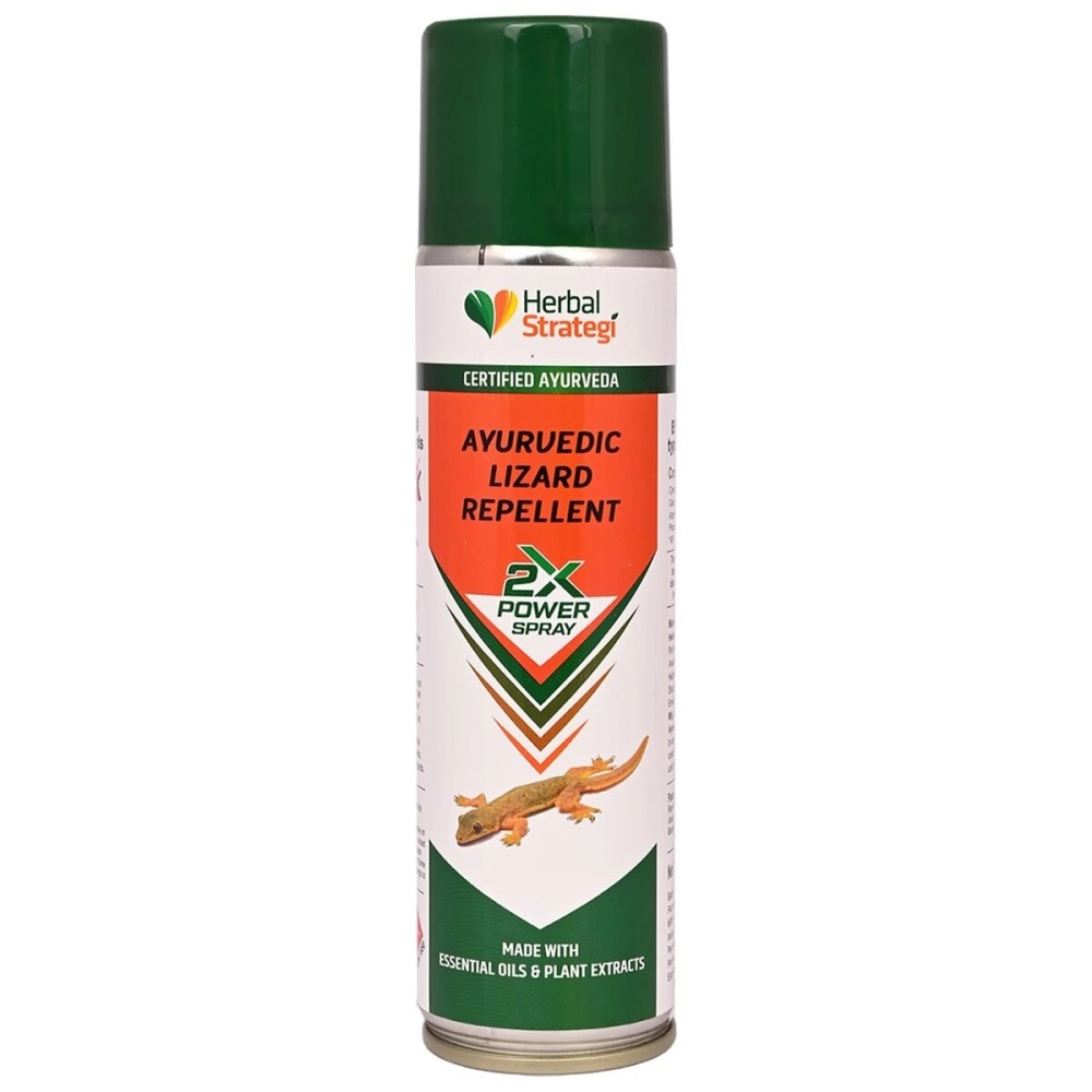STRATEGI Herbal Ayurvedic Just Out Lizard Repellent 200 ML | 2X Power Aerosol Spray | Certified Ayurveda (Ayush)| Non-Toxic & Eco Friendly| No CFC