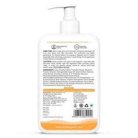 Aravi Organic Oil-Free Sunscreen Body Lotion SPF 50 PA++++ | Lightweight, Quick Absorbing & No White Cast | UVA & UVB Protection | With Niacinamide, Hyaluronic Acid & Copper Tripeptide | 200ml