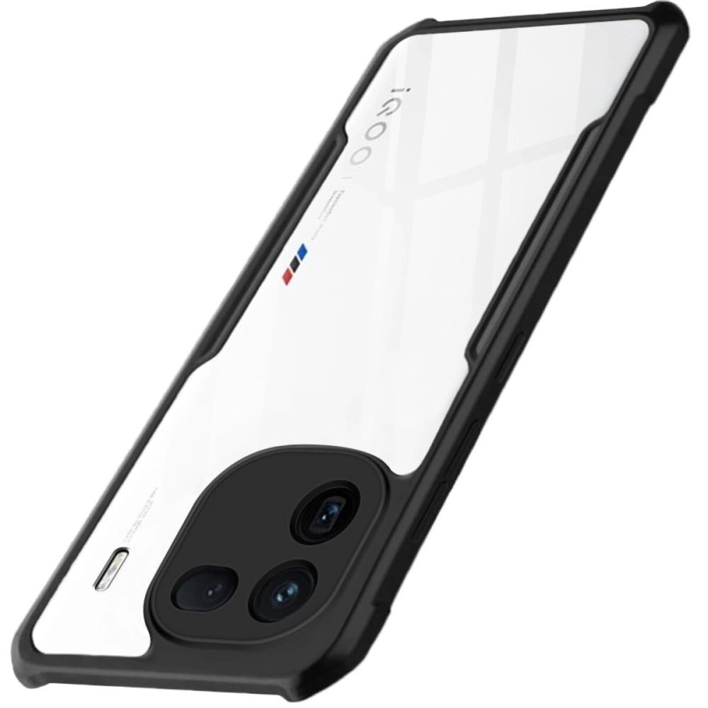 TheGiftKart Shockproof Crystal Clear Back Cover Case for iQOO 12 5G | 360 Degree Protection | Protective Design | Transparent Back Cover Case for iQOO 12 5G (PC & TPU, Black Bumper)