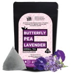 the tea trove Blue Butterfly Pea Flower Lavender Tea Bags - 30 Eco-Friendly Lavender Tea For Sleep In Resealable Pouch - Caffeine Free Blue Pea Flower For Iced Teas & Cocktails|Pack Of 1,18 Gram
