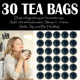 the tea trove Blue Butterfly Pea Flower Lavender Tea Bags - 30 Eco-Friendly Lavender Tea For Sleep In Resealable Pouch - Caffeine Free Blue Pea Flower For Iced Teas & Cocktails|Pack Of 1,18 Gram