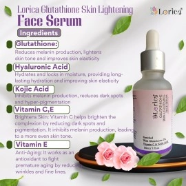 Lorica GLUTATHIONE Skin Whitening face serum For Glowing and Radiant Skin | For All Skin Types | For Men and Women | PARABEN FREE | Aloevera | Vitamin C (30ml)