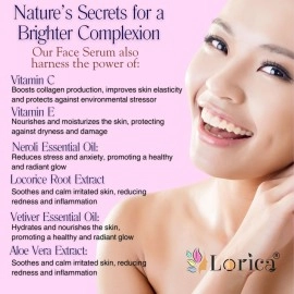 Lorica GLUTATHIONE Skin Whitening face serum For Glowing and Radiant Skin | For All Skin Types | For Men and Women | PARABEN FREE | Aloevera | Vitamin C (30ml)