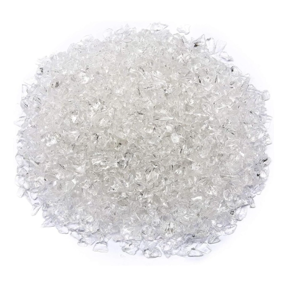 R H LIFESTYLE Crushed Glass/Fire Pits for Resin Art High Luster Fire Glass Used Specially for Resin Art/Geode Art Fire Pit Crafts (Aqua Clear 4mm, 200G)