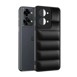 Plus Puffer Case Camera Protection Soft Back Cover for OnePlus Nord 2T 5G - Black