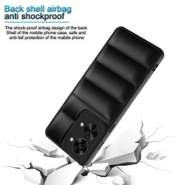 Plus Puffer Case Camera Protection Soft Back Cover for OnePlus Nord 2T 5G - Black