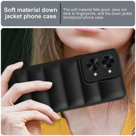 Plus Puffer Case Camera Protection Soft Back Cover for OnePlus Nord 2T 5G - Black