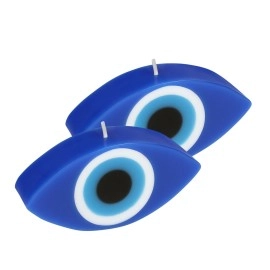 PROSPERRO LUMO by Parkash Candles Blue Evil Eye Candle Gift Nazar Home Decor Handmade Candles Desk Sculpture Decoration for House || Bedroom || Living Room || Set of 2 (Evil EYE)