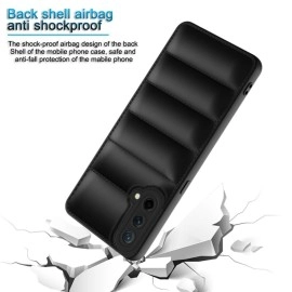 Plus Puffer Case Camera Protection Soft Back Cover for OnePlus Nord CE 5G - Black