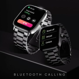 Noise Quad Call 1.81 Display, Bluetooth Calling Smart Watch, AI Voice Assistance, 160+Hrs Battery Life, Metallic Build, in-Built Games, 100 Sports Modes, 100+ Watch Faces (Elite Black)