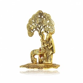 CraftVatika Radha Krishna Gift with Cow Calf Statue Murti Idol for Home Decoration, Gift Items for Anniversary,Wedding,House Warming,Return Gift