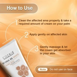 COZMIX Derma Re-White Dark Patch Removal Cream | Knee & Elbow Cream | Neck & Underarm Cream | Dark Patches Corrector | Underarm Whitening Cream | Fades Pigmentation & Uneven Skin Tone, 80 gm