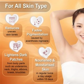 COZMIX Derma Re-White Dark Patch Removal Cream | Knee & Elbow Cream | Neck & Underarm Cream | Dark Patches Corrector | Underarm Whitening Cream | Fades Pigmentation & Uneven Skin Tone, 80 gm