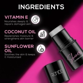 RENEE Shiner Face Gloss Stick, Gives Instant Glossy Shine, Hydrates & Moisturizes, Non-Sticky & Lightweight Formula, Offers Soft Skin, Enriched with Vitamin E, Sunflower Seed Oil & Coconut Oil, 5 Gm