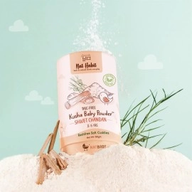 Nat Habit Baby Scalp Oil Bhrami Maytakshi (110ml)+ Baby Powder Shweet Chandan (100gm) - Essential Baby Care Combo For Daily Massage, Healthy Nourishment, Chemical & Preservative-Free (Combo Pack of 2)