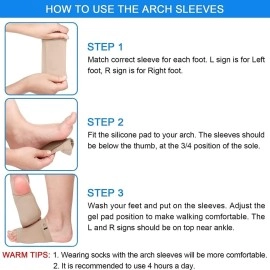 Renesmee Arch Support Sleeves with Gel Pads for Foot Pain Relief | Cushioned Metatarsal Pads for Flat Feet, Heel and Arch Support | Unisex Foot Care for Running, and Daily Comfort