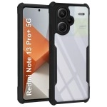 TheGiftKart Crystal Clear Mi Redmi Note 13 Pro Plus 5G Back Cover Case | 360 Degree Protection | Shock Proof Design | Transparent Back Cover Case for Redmi Note 13 Pro Plus (PC & TPU, Black Bumper)