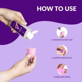 AZAH Menstrual Cup Wash 100 ml | Plant-Based Cleansing Agents | pH Balanced | Clinically Tested | Maintains Cup Hygiene | Anti-Microbial, Removes Blood Stains