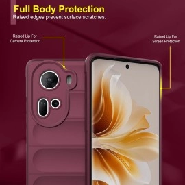 ZAP CASE Back Case Cover for OPPO Reno 11 5G | Compatible for OPPO Reno 11 5G | Liquid Silicon Magic Case with Camera Protection | Plum