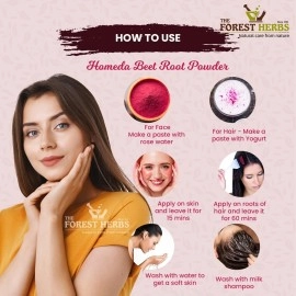 The Forest Herbs Natural Care From Nature 100% Pure Beetroot Powder 100gm for Face | Hair | Glowing & Shiny Skin Face Pack